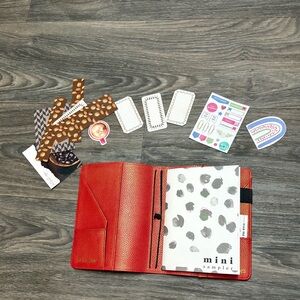 Lovely Tula XII Metallic Red Leather Organizer